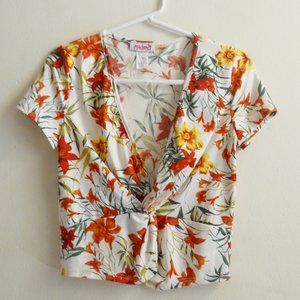 MadRag Top, Women's Small, Tropical Print, Knit